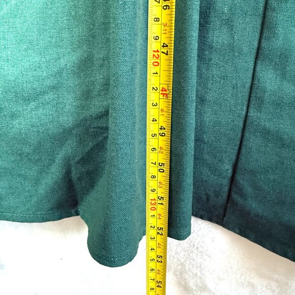 Commense Cotton Linen Button Front Midi Dress Womens M Deep Green NEW - Picture 6 of 8